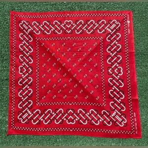 VTG 70s Fast Color Tiger Head Label Red Knot  Geometric Pattern Bandana Kerchief